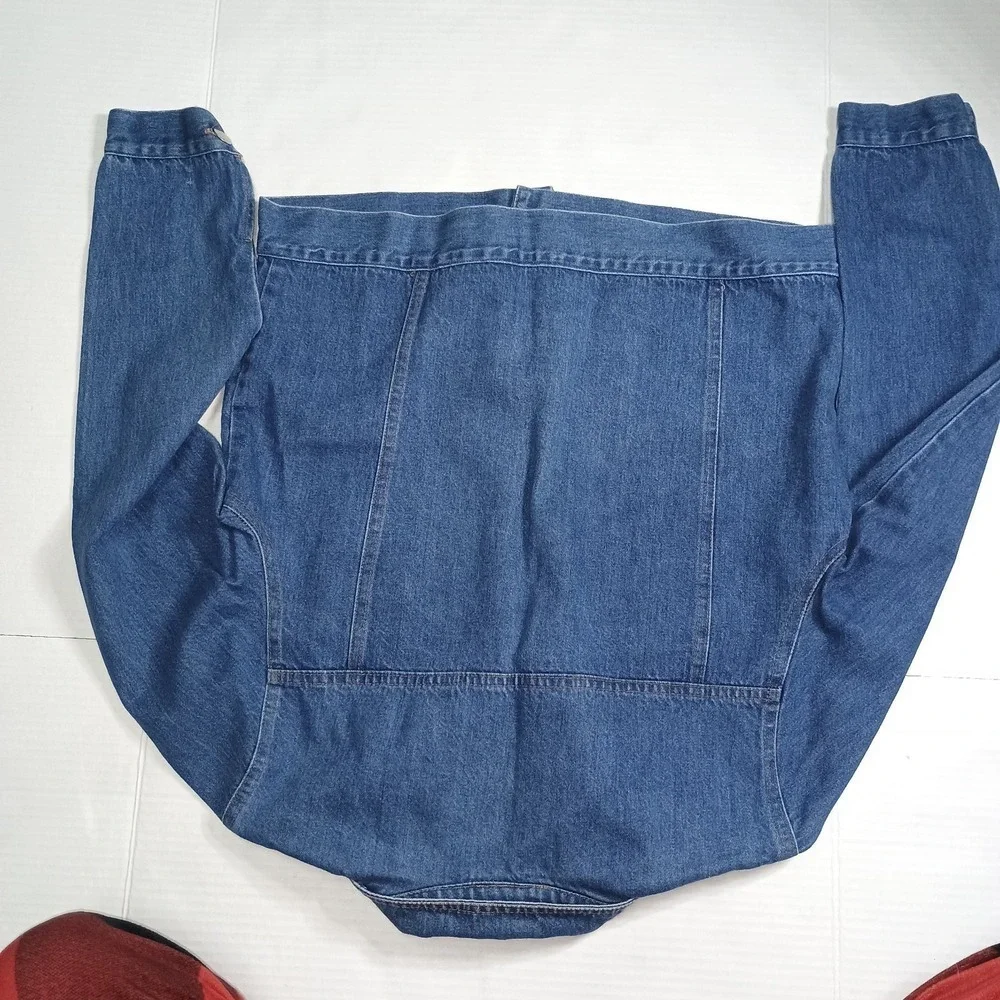 Vintage Storybook Heirlooms Jean Denim Jacket Animam Print USA Girls XL